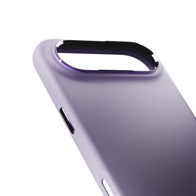 4. Etui silikonowe Puro Icon Mag Pro Liquid Silicone na iPhone 17 Air kompatybilne z MagSafe, z ochroną aparatu i aluminiowymi przyciskami - lawendowe