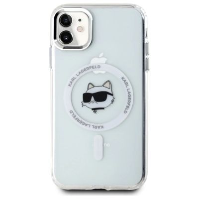 3. Etui Karl Lagerfeld IML Metal Choupette Head MagSafe na iPhone 11 - białe