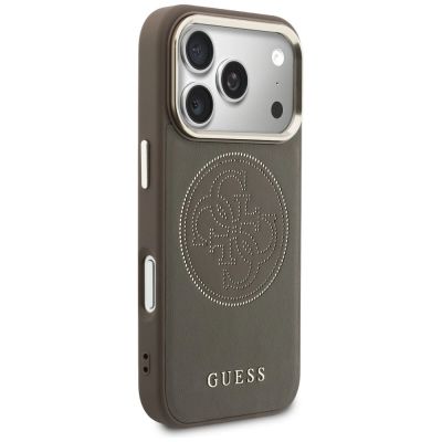 4. Etui Guess Perforated 4G MagSafe na iPhone 17 Pro - brązowe