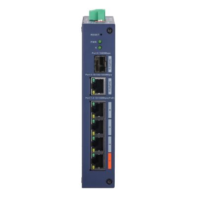 3. Dahua Technology CHS4106-4ET-60 przełącznik sieciowy Zarządzany L2 Fast Ethernet (10/100) Obsługa PoE Desktop Niebieski