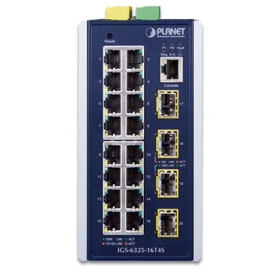 2. PLANET IGS-6325-16T4S przełącznik sieciowy Zarządzany L3 Gigabit Ethernet (10/100/1000) Niebieski, Szary
