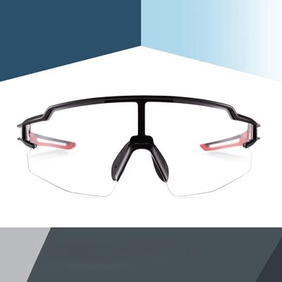4. Okulary rowerowe Rockbros 10173 fotochromowe UV400 -  czarno-czerwone