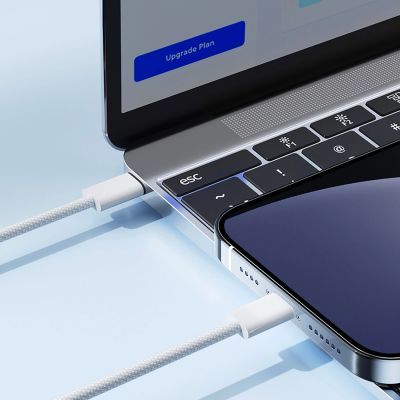 10. Kabel Joyroom S-A45 Ben Series 30W (USB-C  - Lightning) w oplocie 1m - biały