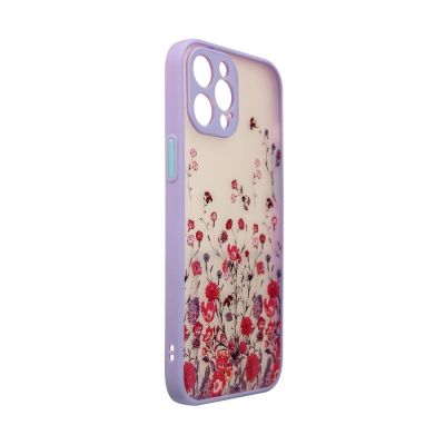 3. Design Case etui do iPhone 12 Pro Max pokrowiec w kwiaty fioletowy