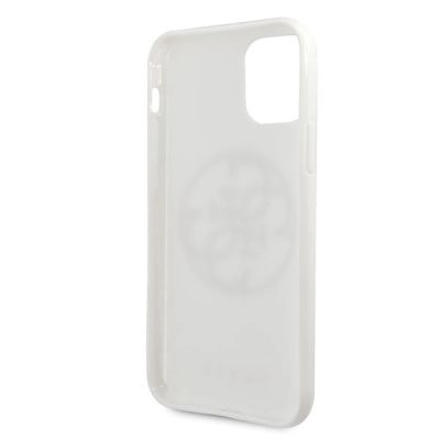 4. Etui Guess Glitter 4G Circle Logo na iPhone 11 Pro Max - białe