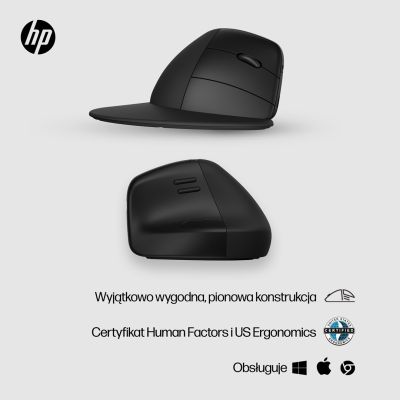9. Mysz HP 920 Ergonomic Vertical Mouse Black bezprzewodowa czarna
