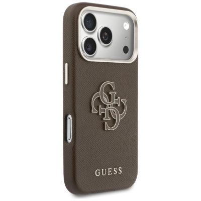 4. Etui Guess FW Resin Logo na iPhone 17 Pro Max - brązowe