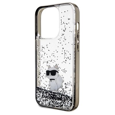 6. Etui Karl Lagerfeld Liquid Glitter Choupette na iPhone 14 Pro Max - przezroczyste