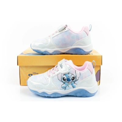 10. Leomil buty sportowe dziecięce sneakersy Stitch lekkie na rzep LED niebieskie