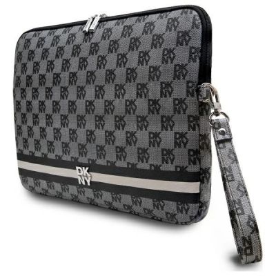 2. Pokrowiec na laptopa DKNY Sleeve Checkered Pattern Printed Stripes 14" - czarny