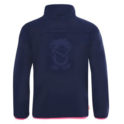2. Kurtka polarowa dla dziewczynki Trollkids Girls Oppdal Jacket XT rozpinana granatowa/różowa (415-114)