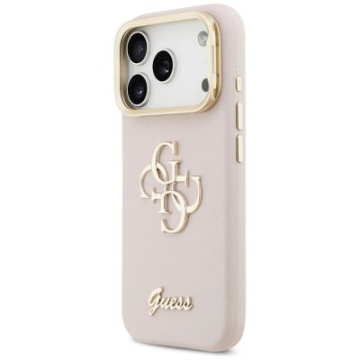 2. Etui Guess Grained Big 4G & Stand Camera na iPhone 17 Pro - różowe