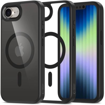Etui Tech-Protect MagMat MagSafe na iPhone 16e /17e - czarne-przezroczyste