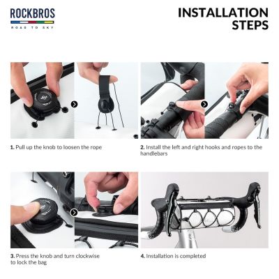 2. ROCKBROS torba rowerowa na kierownicę TL002 czarna