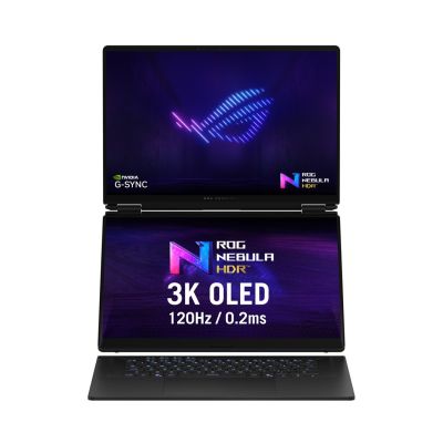 2. ASUS ROG Zephyrus Duo 16 GX651AX-U9322X Ultra 9 386H 2x16.0"3K Touch OLED 120Hz 1100nits AG 32GB LPDDR5X SSD2TB GeForce RTX 5090 24GB Cam1080p + IR 90WHrs W11Pro Aluminum Stellar Grey