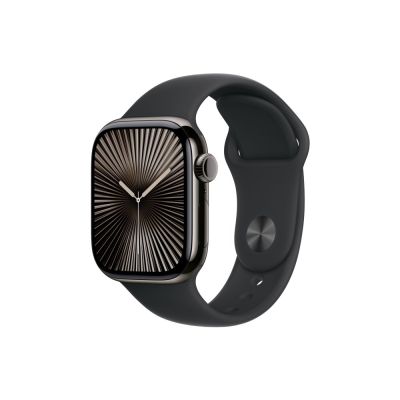 Zegarek Apple Watch Series 10 GPS + Cellular 42mm Slate Titanium Case z Czarną Sportową Opaską - M/L
