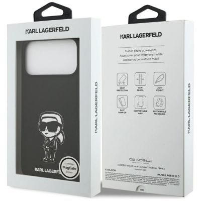 8. Etui Karl Lagerfeld Silicone Karl Sketch & Logo MagSafe na iPhone 17 Pro Max - czarne