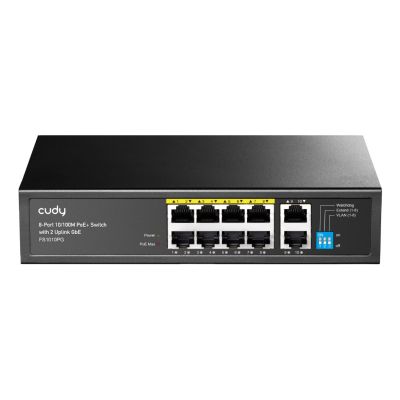 6. Switch CUDY FS1010PG 8-Port 10/100M PoE+ 120W 2xGbE Uplink