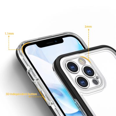 4. Clear 3in1 etui do iPhone 12 Pro żelowy pokrowiec z ramką czarny