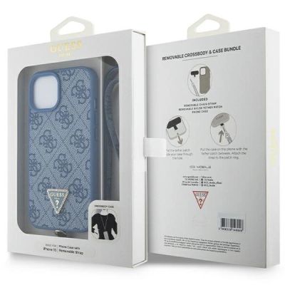 9. Etui Guess Crossbody 4G Metal Logo do iPhone 15 - niebieskie