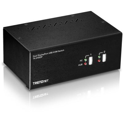 2-portowy przełącznik DisplayPort TRENDnet KVM z koncentratorem audio USB 2.0