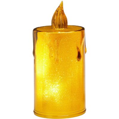 27. ŚWIECA DEKORACYJNA 8 CM AMBER CIEPŁY BIAŁY 1 LED