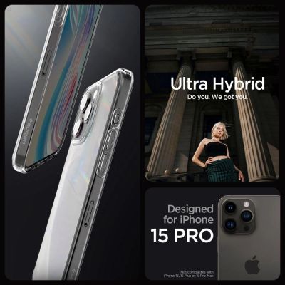 12. Etui Spigen Ultra Hybrid na iPhone 15 Pro Max - przezroczysto-matowe