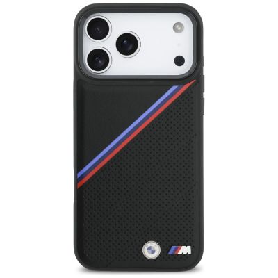 3. Etui BMW M Tricolor Metal Logo MagSafe do iPhone 17 Pro Max - czarne