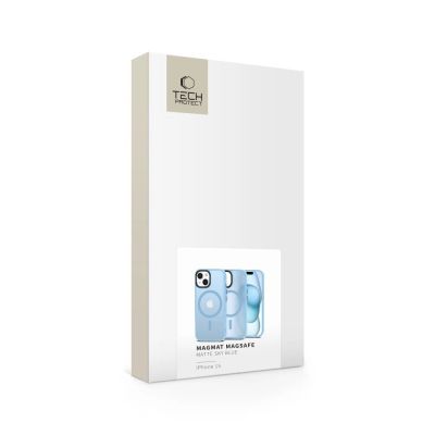 6. Etui Tech-Protect MagMat MagSafe na iPhone 15 - niebieski mat