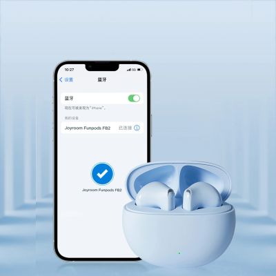 10. Bezprzewodowe słuchawki douszne Joyroom Funpods (JR-FB2) - niebieskie