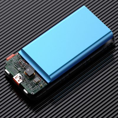 6. Powerbank Wozinsky 20000mAh 22,5W PD20W z wbudowanymi kablami Lightning i USB-C - czarny