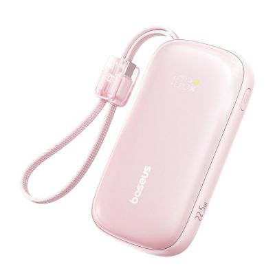 Powerbank Baseus EnerFill FC21 Qpow 3 Ultra 20000mAh 22.5W z wyświetlaczem z dołączonym kablem - różowy
