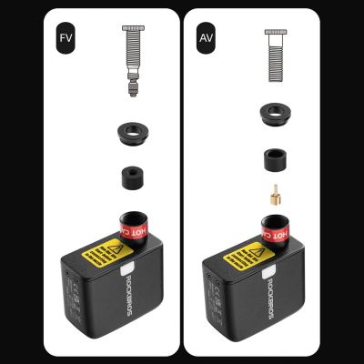 3. Pompka elektryczna mini Rockbros 42320008001 rowerowa do zaworów Schrader / Presta 100PSI - czarna