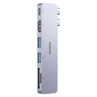 3. Hub USB Baseus UltraJoy Series 6w1 USB-C 40 Gb/s USB 3.0 HDMI 4K z czytnikiem SD i microSD - szary