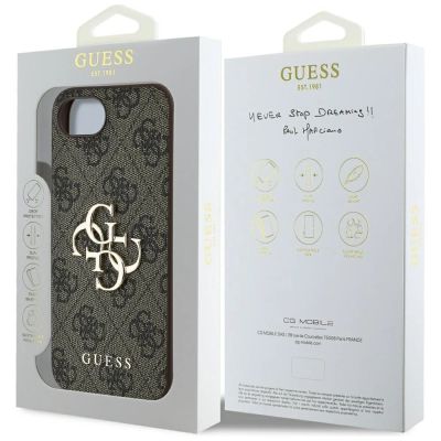 8. Etui Guess 4G Big Logo na iPhone 16e - brązowe