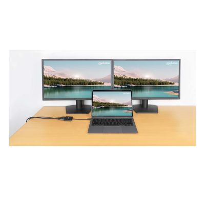 4. Manhattan 154321 adapter kablowy 0,15 m USB Type-C 2 x HDMI Czarny
