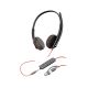 174. Poly Blackwire 3225 Stereo USB-C Headset +3.5mm Plug +USB-C/A Adapter (Bulk)