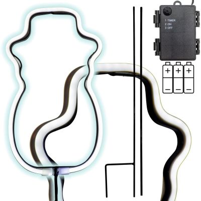 NEON BAŁWAN BIAŁY 81 LED NA BATERIE 14,5x96CM LUCA