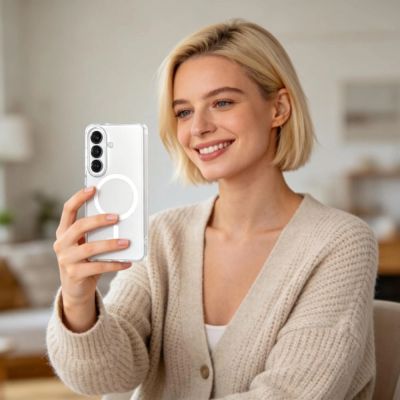 5. Etui Tech-Protect MagSlim MagSafe na Samsung Galaxy S26 - przezroczysto-matowe