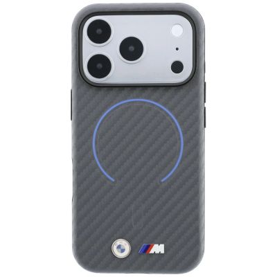 3. Etui BMW M Carbon Printed Ringl MagSafe na iPhone 18 Pro / 17 Pro - szare