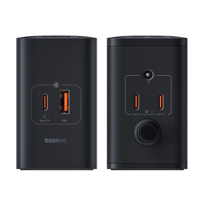 8. Ładowarka sieciowa Baseus Digital GaN 3xUSB-C 1xUSB-A 240W z kablem zasilającym - czarna