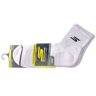 3. Skechers 3pk Mens Qtr Prem Basic Socks S119050H-WHT Białe 43-46