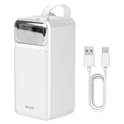 12. Powerbank SAVIO BA-15 50000 mAh, biały