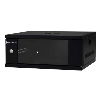 2. EMITERNET Szafa wisząca lekka niedzielona 19'' 4U, drzwi blacha/szkło, 550×450×230mm szer./gł./wys. EM/SH02B5404-08