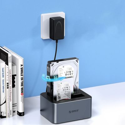3. Stacja dokująca Orico 6626C3-C-V1 na 2 dyski z funkcją klonowania offline 2,5"/3,5" SATA HDD/SSD - szara