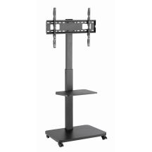 GEMBIRD STOJAK PODŁOGOWY NA TELEWIZOR, MOBILNY NA KÓŁKACH (OBROTOWY/UCHYLNY), 32" - 75", CZARNY