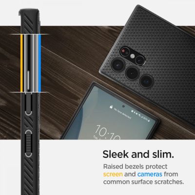 8. Etui Spigen Liquid Air na Samsung Galaxy S22 Ultra - czarny mat