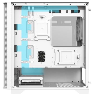 3. Montech AIR 100 ARGB, Micro-ATX, szkło hartowane - białe