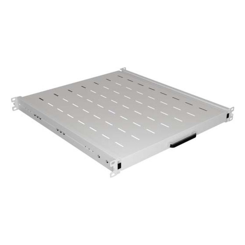 5. LANBERG WYSUWANA PÓŁKA DO SZAF RACK 19" 500MM SZARA (1U/445X500MM UDŹWIG DO 35KG, MONTAŻ 4PUNKTOWY)
