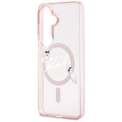 6. Etui Karl Lagerfeld IML KC Script MagSafe na Samsung Galaxy S26 - różowe
